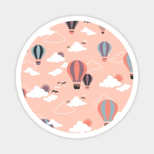 Sunset Hot Air Ballon Pattern Magnet